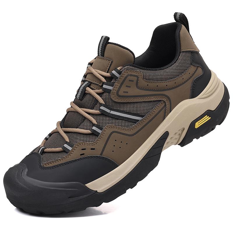 Fashion Luxury Brand Man Treking Footwear Version Men Casual Leather Shoes Non-Slip Outdoor Walking Shoes Comfortable Men's Hiking Shoes