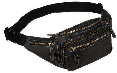 Leather Waist Bag 2506-MH-1908 Black