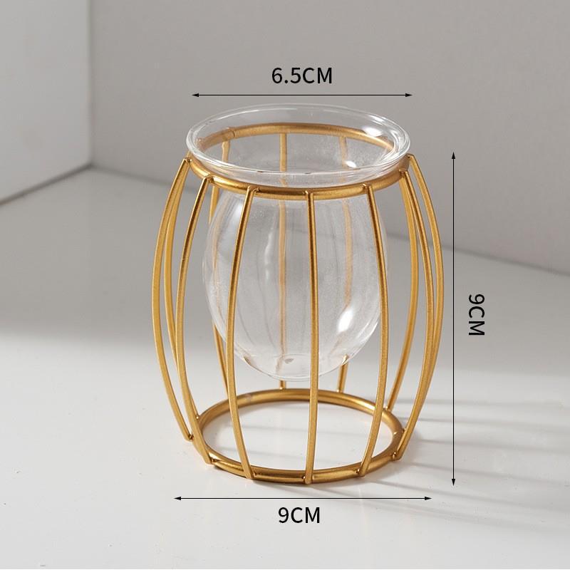 Light Luxury Home Decorative Hydroponic Vase for Office Desktop, Green Plant Container for Table Decoration