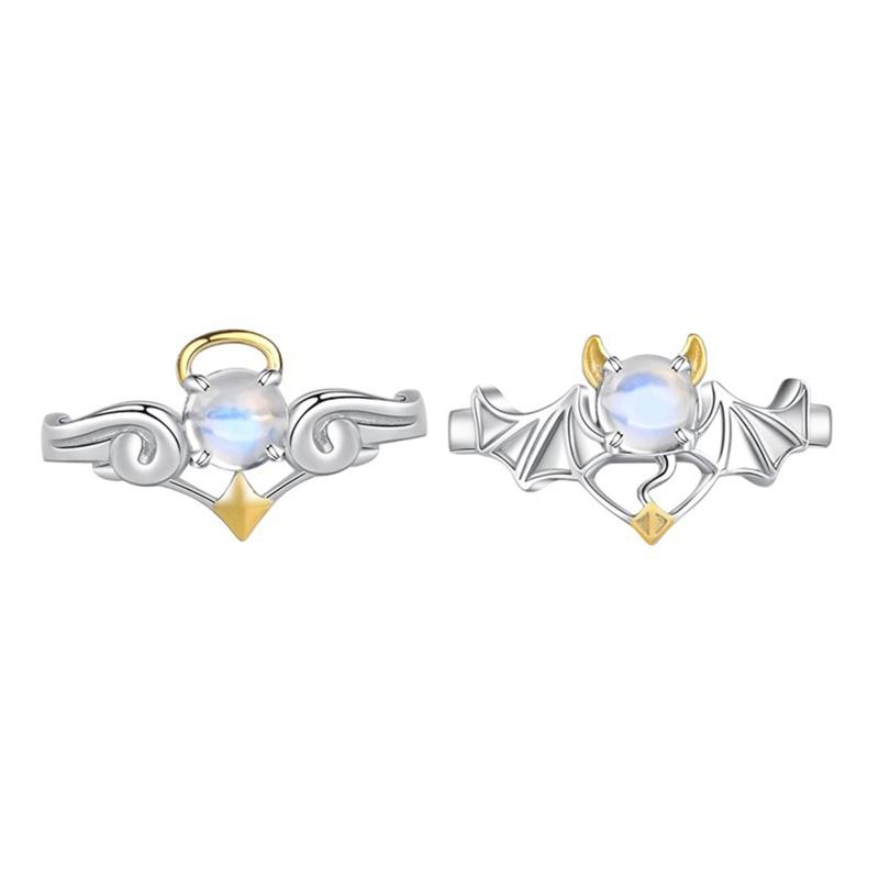 2Pcs Kiss Matching Ring Couple Friendship Lover Pair Ring Adjustable Rings Set Lovers Ring Jewelry Gift for Women Men