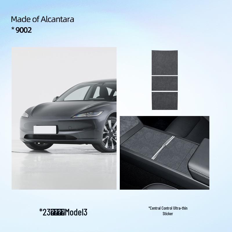 Tesla Model 3 Refresh Alcantara Suede Console Panel Cover