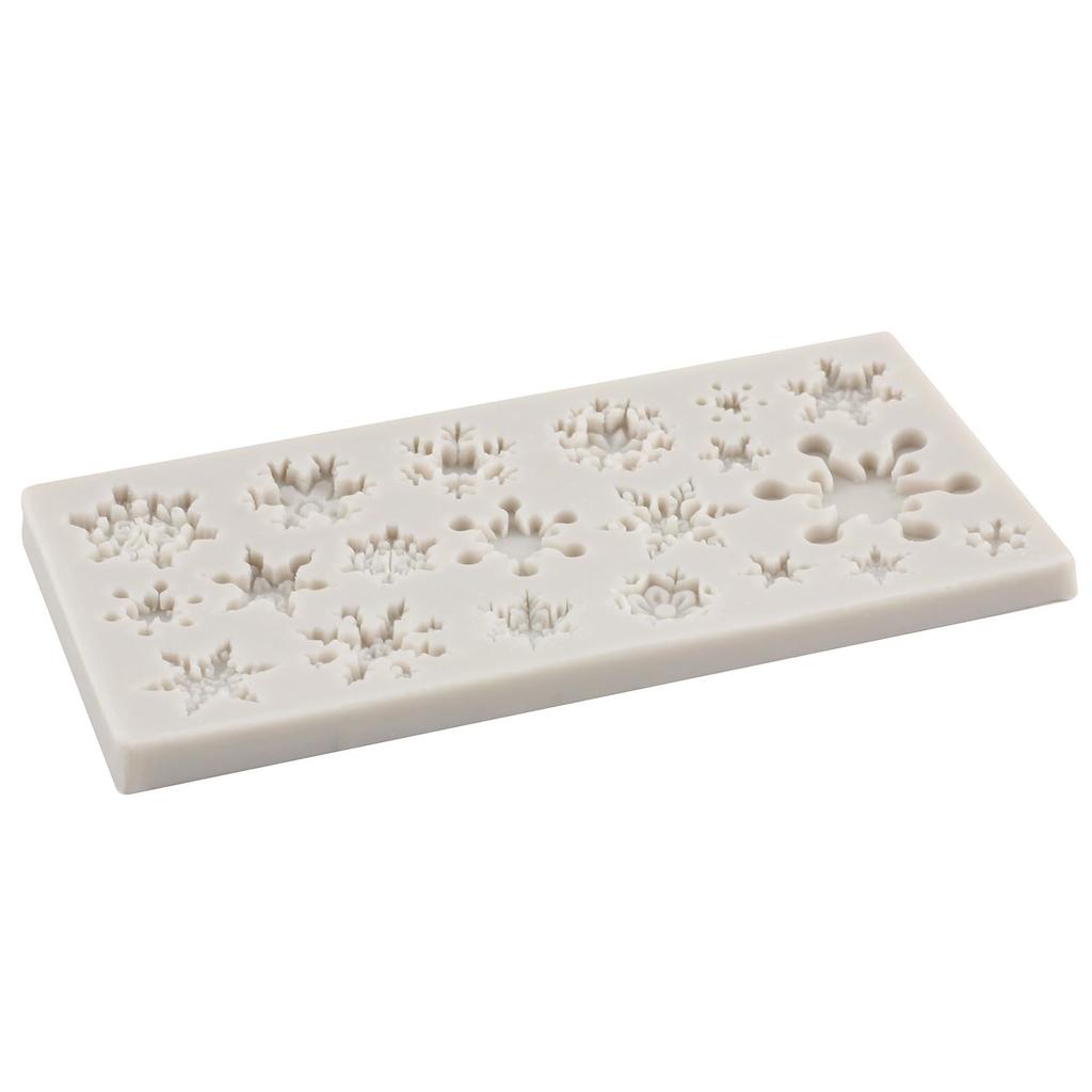 3D Christmas Snowflake Silicone Mold 4.53 x 2.28 Inch Food Grade Flexible Nonstick Heat Resistant Design for Fondant Chocolate Candy Cake