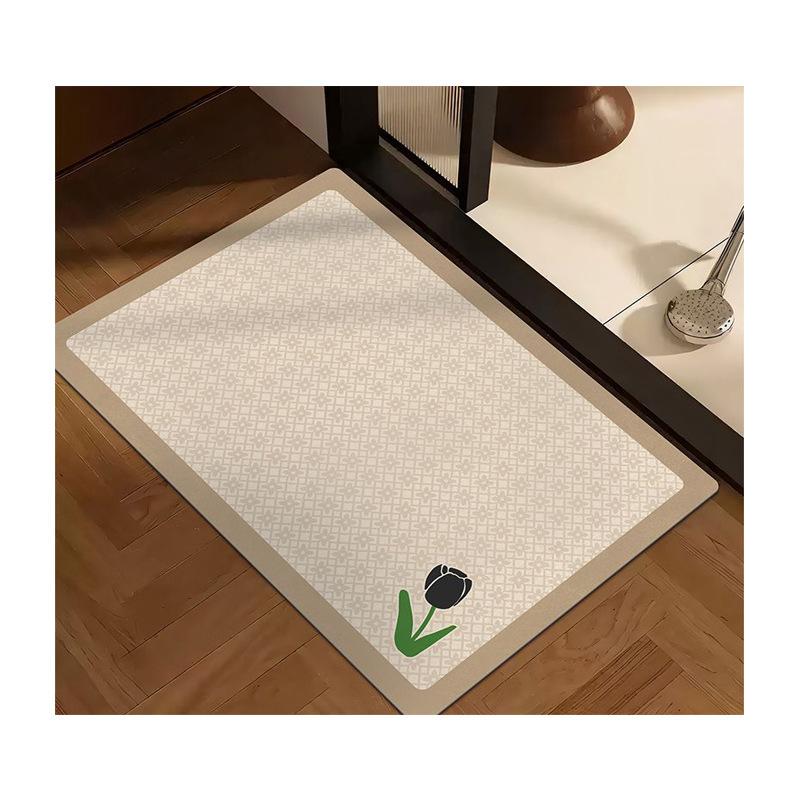Medieval Style Diatom Mud Floor Mat, Advanced Sense Toilet Non-Slip Floor Mat, Bathroom Absorbent Floor Mat, Toilet Quick-Drying Floor Mat