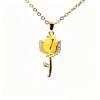 Women's Fresh Breeze Necklace: Colorful Tulip Pendant In Copper with Zircon, Fashionable Clavicle Chain