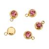Stainless Steel Birthstone Lucky Stone Birthstone Pendant Diamond Flat Mouth Welding Ring DIY Necklace Bracelet Accessories