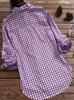 Women's Retro Plaid Long Sleeve Pocket Shirt