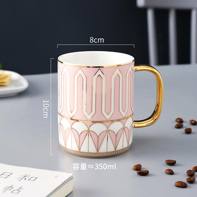 British Style Mug Couple Pair Cup Ceramic Water Cup Office Mug Coffee Cup High-End Covered Souvenir