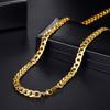 Necklace for Men Stainless Steel Statement Cuban Chain Necklace Gold/Silver/Black Plated 7mm Chain Hip Hop Halloween Jewelry Gifts 18/20/22/24/26/28