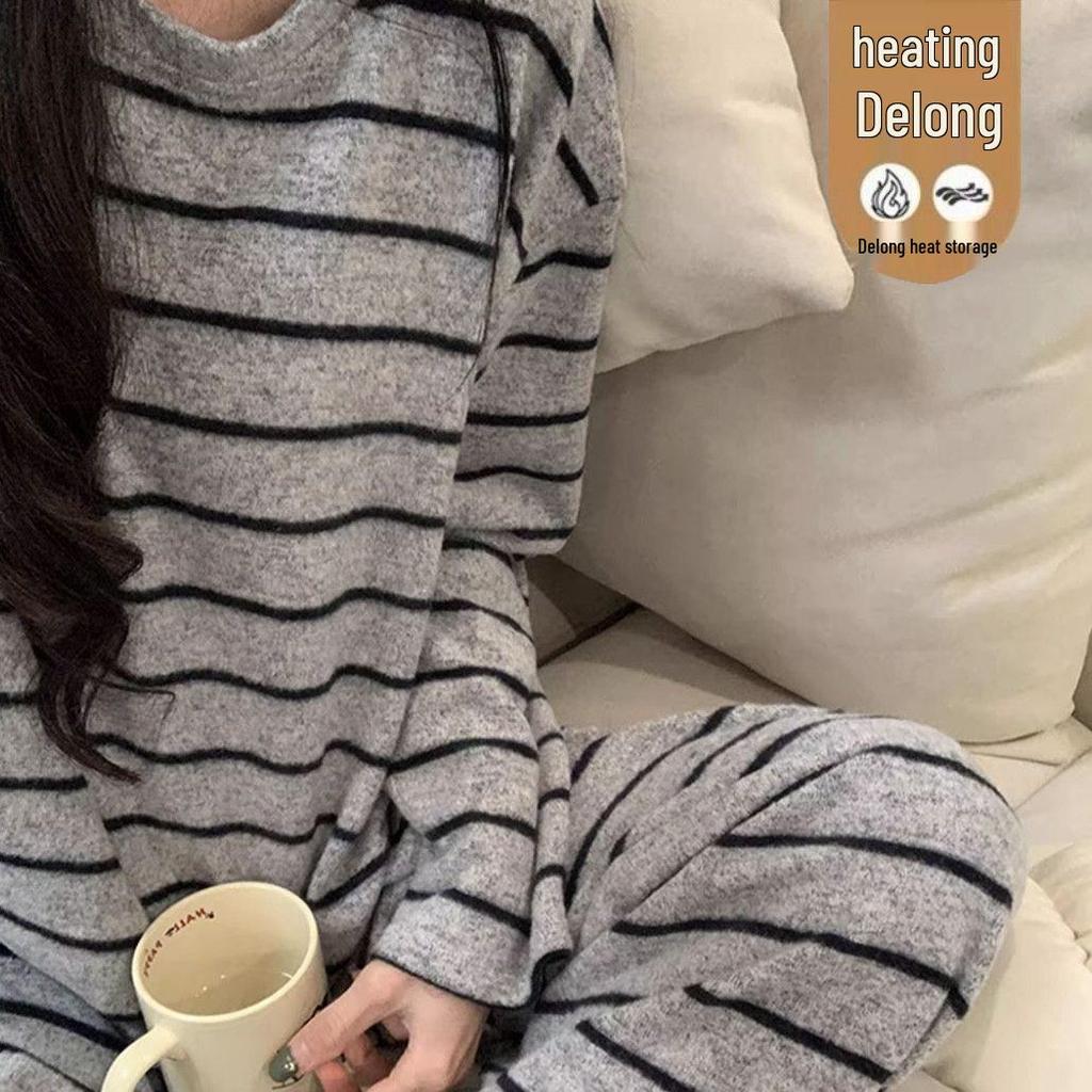 Damen-Pyjama-Set aus deutschem Samt - Warme Homewear im koreanischen Stil für Herbst/Winter