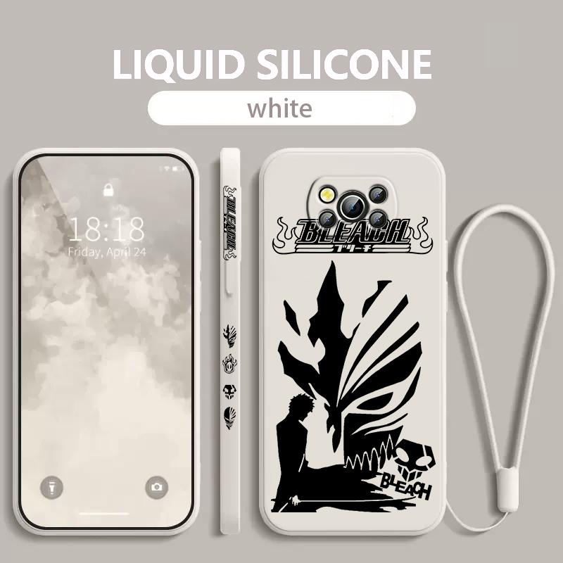 Anime BLEACH Kurosaki Ichigo For Xiaomi Poco Phone Case For X4 X3 F4 F3 NFC M5 M4 M3 GT S Pro 4G 5G Liquid Left Rope Cover