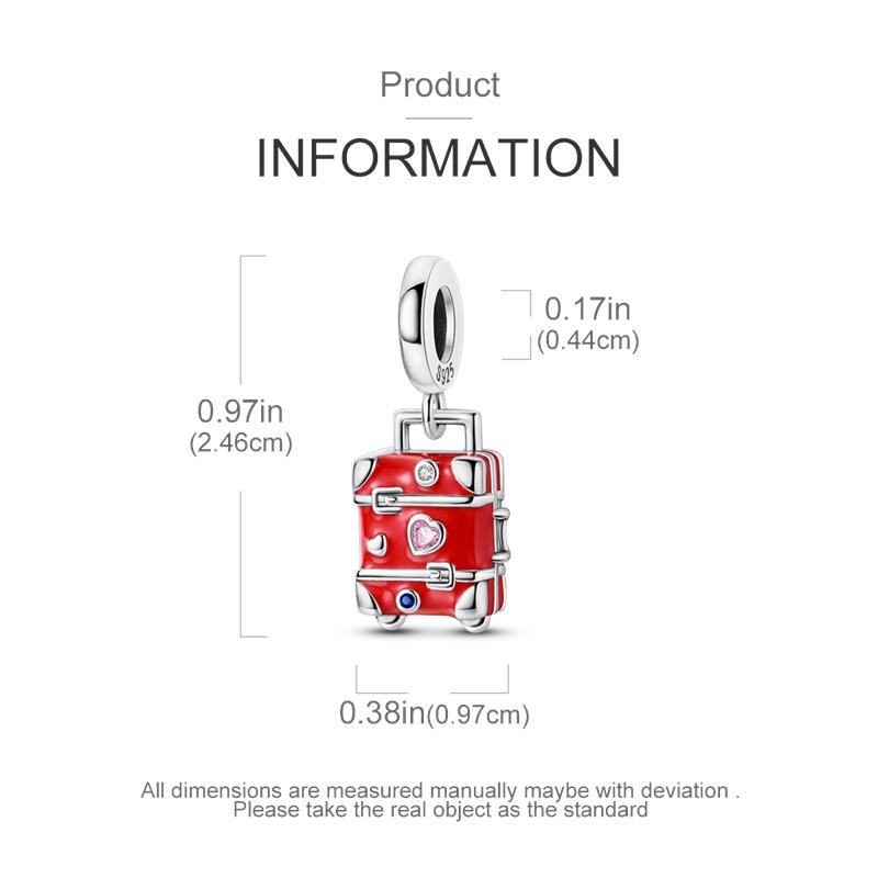Copper Love Luggage Pendant Suitable For Original Bracelets, Creating Fashionable Jewelry Necklaces Women