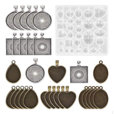 1 set siliconen hangermodel met dienbladen, model voor het maken van snuisterijen, gieten van epoxyhars