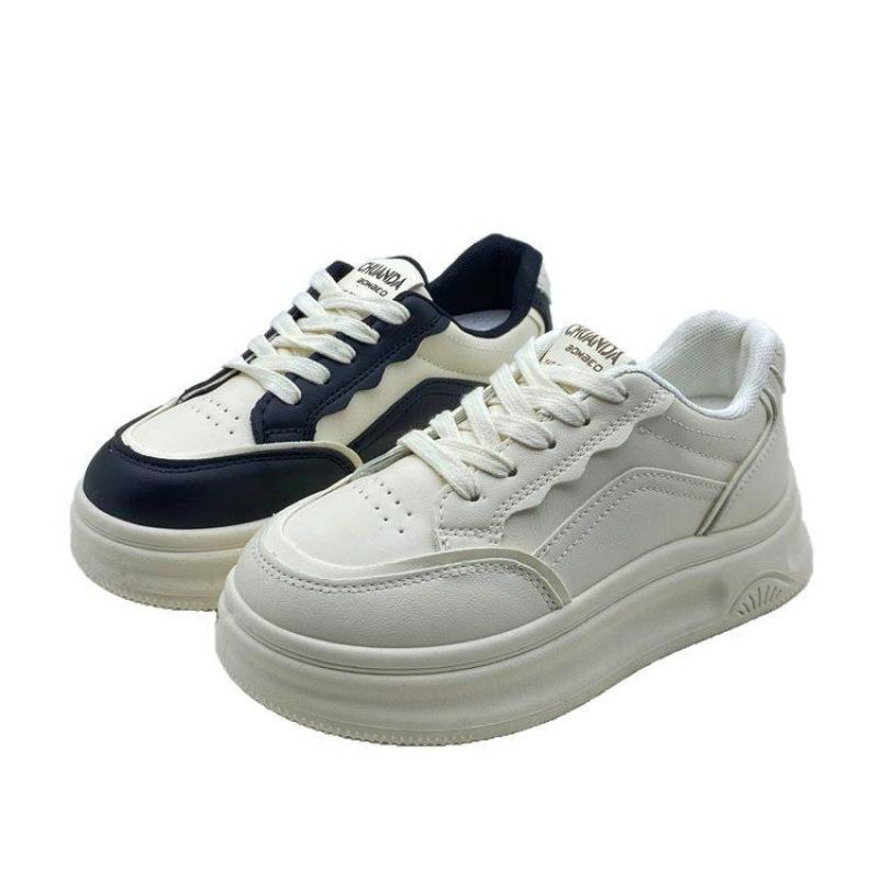 Popular little white shoes women's 2025 spring new thick-soled single shoes versatile sports and leisure small height-increasing board shoes