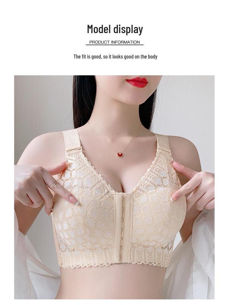 Adjustable Front Closure Support Bra for Women: Beautiful Back, Anti-Sagging, No Underwire, Plus Size - Minimizes Large Chests