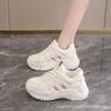 Dad Shoes Women's 2025 New Winter and Autumn Casual Shoes Children Show Their Feet Small Leather Mesh Light Running Platform Sports Shoes