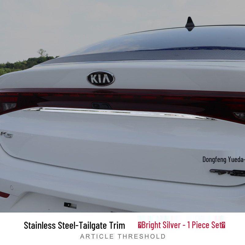 Kia K5 & K-Coupe Tailgate Trim Strip: Stainless Steel Rear Bumper Decorative Trim for 20 Models
