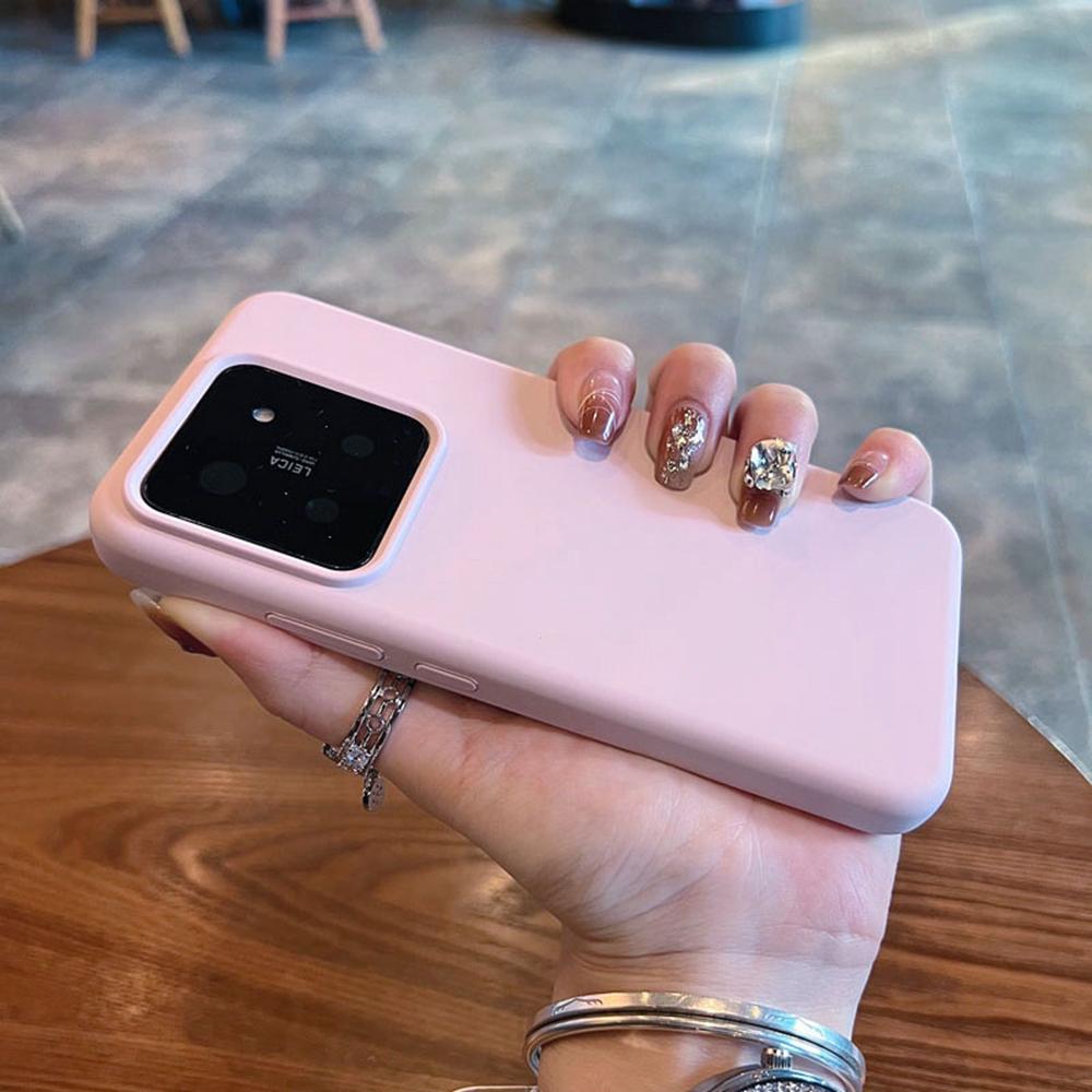 Para Capa Xiaomi 14 Silicone Líquido + PC Agradável à Pele Capa de Telefone