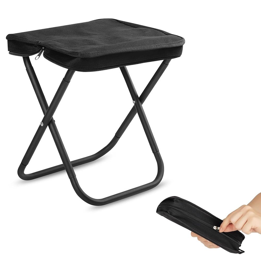 

Ultra Light Portable Folding Chairs Water-proof Camp Stool Easy To Carry Folding Stools Hiking чорний