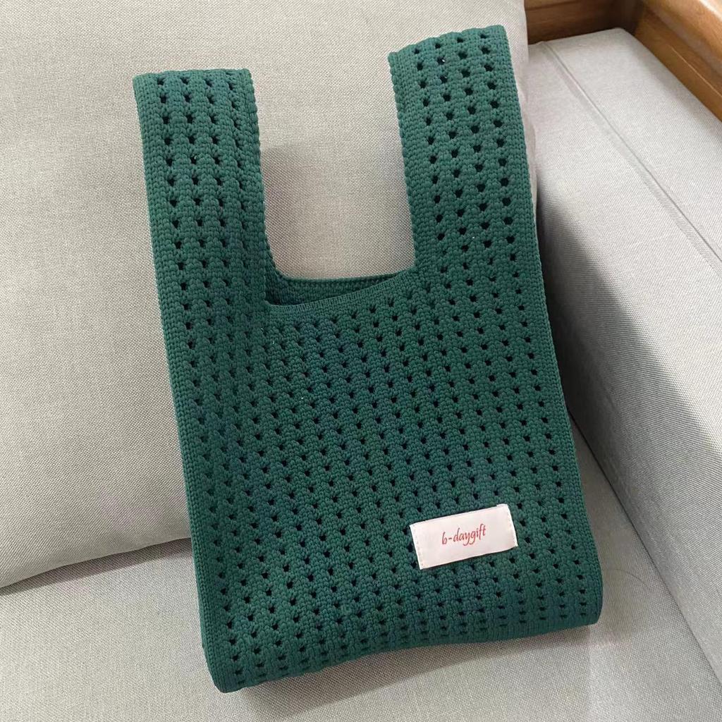 Borsa Tote Lavorata a Maglia Coreana con Intreccio: Borsa Trendy a Busta con Stile Unico per Donna