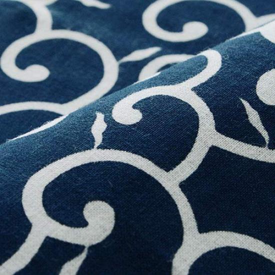 Dyeing Anbo Hand Towel Navy Authentic Dyed Cotton Tokuoka Made In Japan 35cm X 100cm "Arabesque Blue" 100%