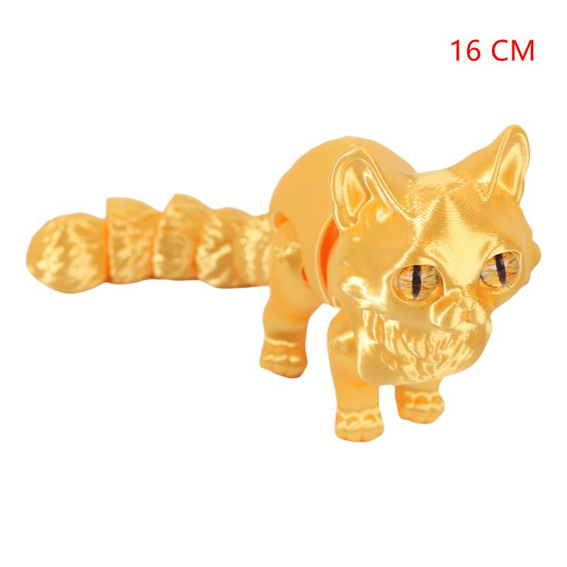 3D Printed Articulated Cute Cats Home Room Car Decorations Desktop Decorations Cartoon Simulated Cats Model Ornament Gifts
