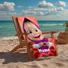 Custom Name Ultra-Soft Beach Towel with Masha Theme,Ideal for Pool - Camping, Diving - Perfect Travel Essential, Vibrant Beach Towel.