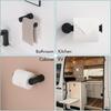 Bathroom Toilet Paper Holder, Modern Matte Black Tissue Roll Holder Wall Mounted, 5 Inch Paper Towel Holder Easy Install for Kitchen Washroom