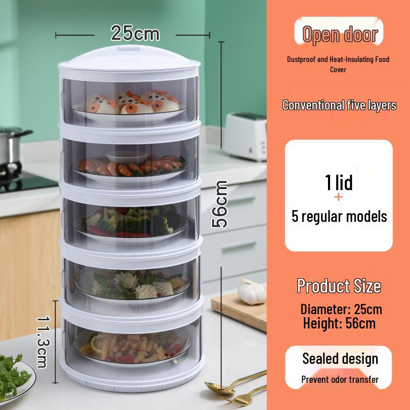 Multi-layer Insulated Food Cover: Dustproof, Fresh-keeping Plastic Storage for Leftovers