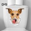 Toilettenaufkleber mit Cartoon-Hundemuster, selbstklebend, reißfest, PVC, dekorativer Toilettenaufkleber, multifunktionaler Welpenaufkleber