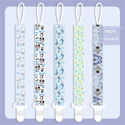 Cartoon Print Baby Pacifier Clip Pacifier Anti-lost Chain Dummy Clip Nipple Holder Anti-drop Buckle Strap Pacifier Baby Feeding