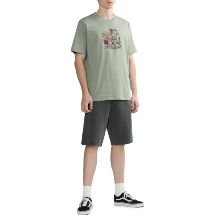 Carhartt WIP T-Shirts Men's Light Green Crew Neck Moderate Straight Fit CHXTES232037K-GRL