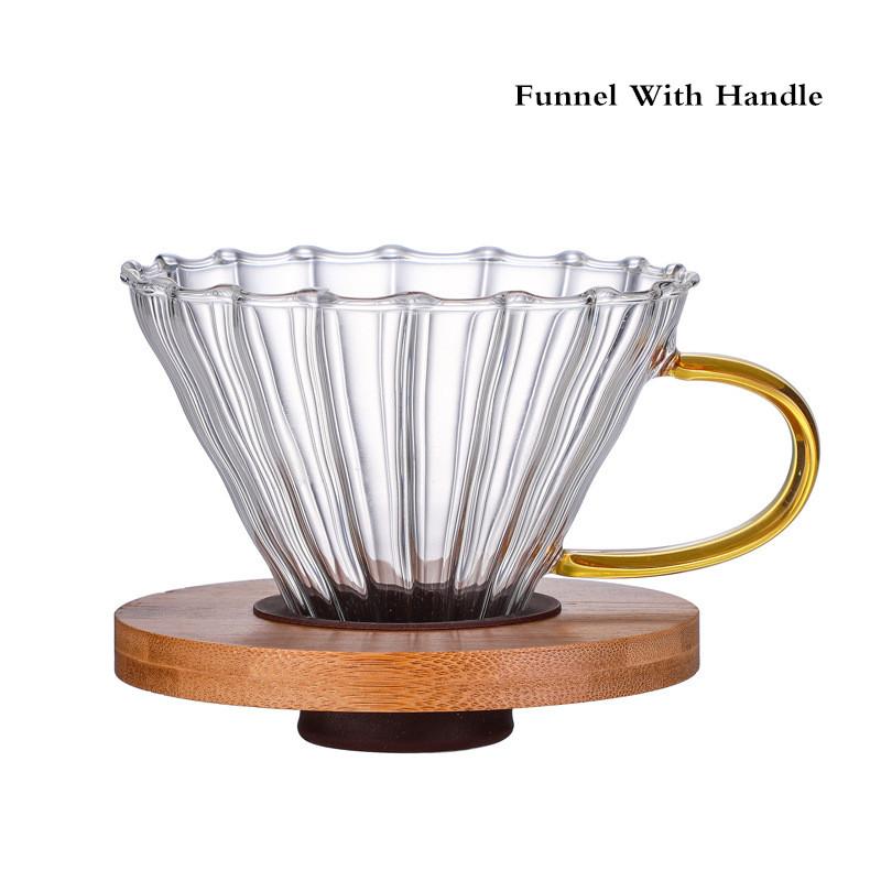 High Borosilicate Glass Coffee Percolators, Hand Drip Sharing Pot, Filter Funnel Set, Coffee Maker, Heat- Resisting, Household