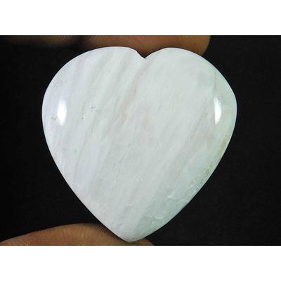 62Cts. 100 % natürlicher Scolecit-Designer-Herzkristall, loser Edelstein, 34 x 34 mm, SK-1852