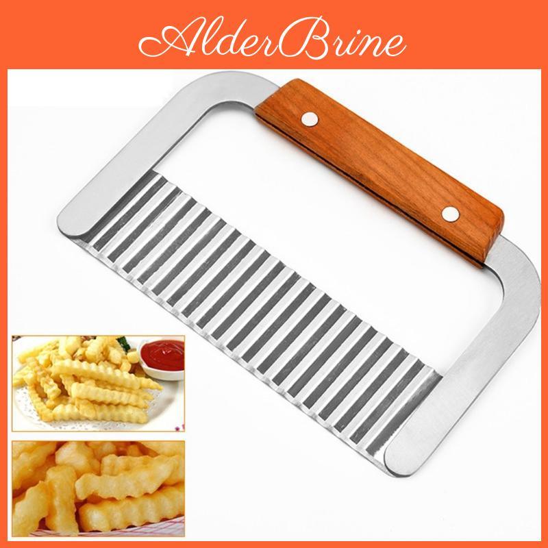 Chip Potato Slicer Stainless Steel Dough Vegetable Fruit Crinkle Wavy Slicer Knife Potato Cutter Chopper French Fry Maker Tools