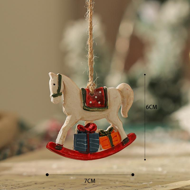 American Retro Christmas Snowman Cane Resin Pendant for Tree Decoration