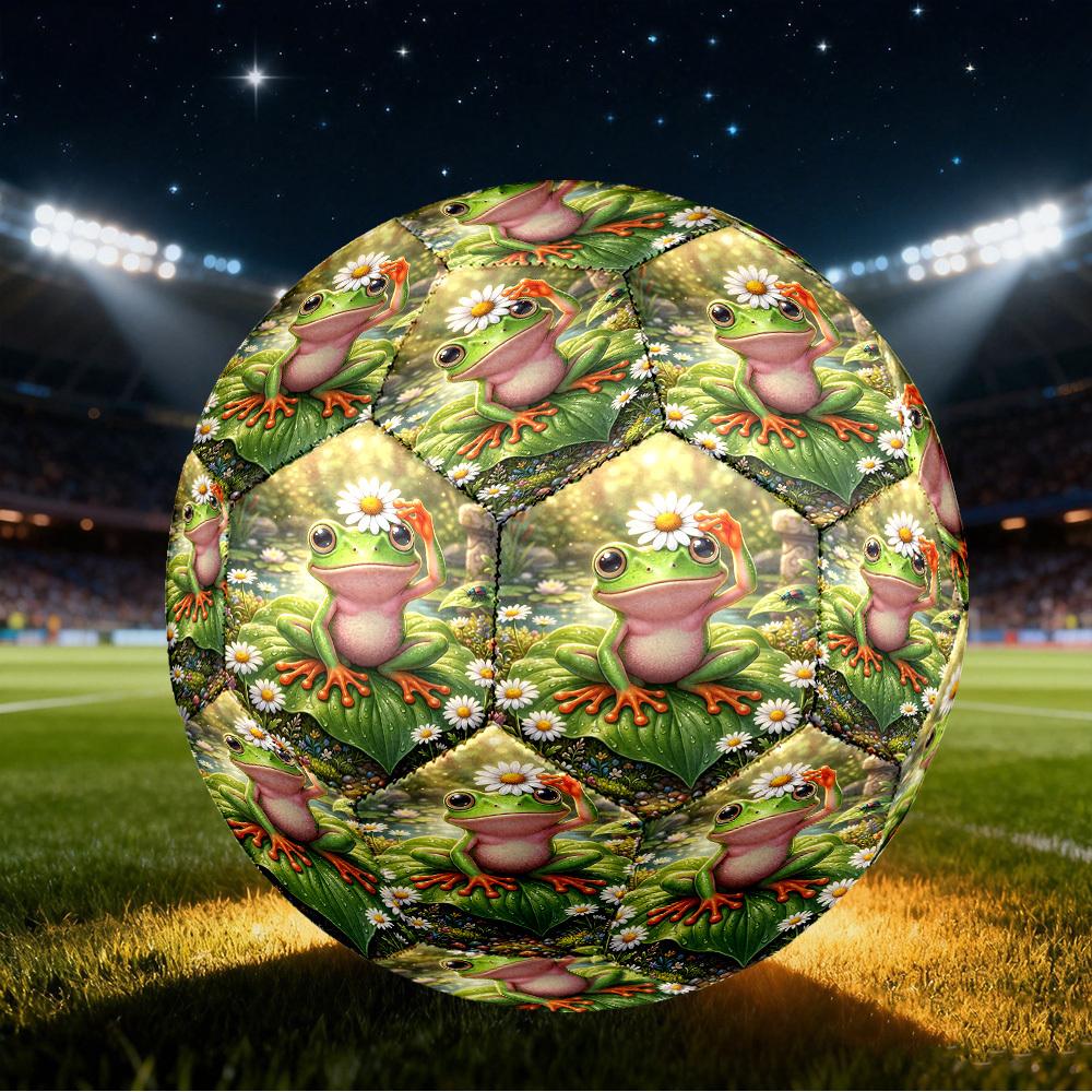 1 Stück Frosch Garten Fantasie Größe 5 Fußball Professionelles Spiel Training Fußball Indoor & Outdoor Sportball Trainingsball Leicht Langlebig y81