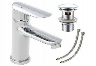 Appia Chrome Free-standing Washbasin Tap with Stopper