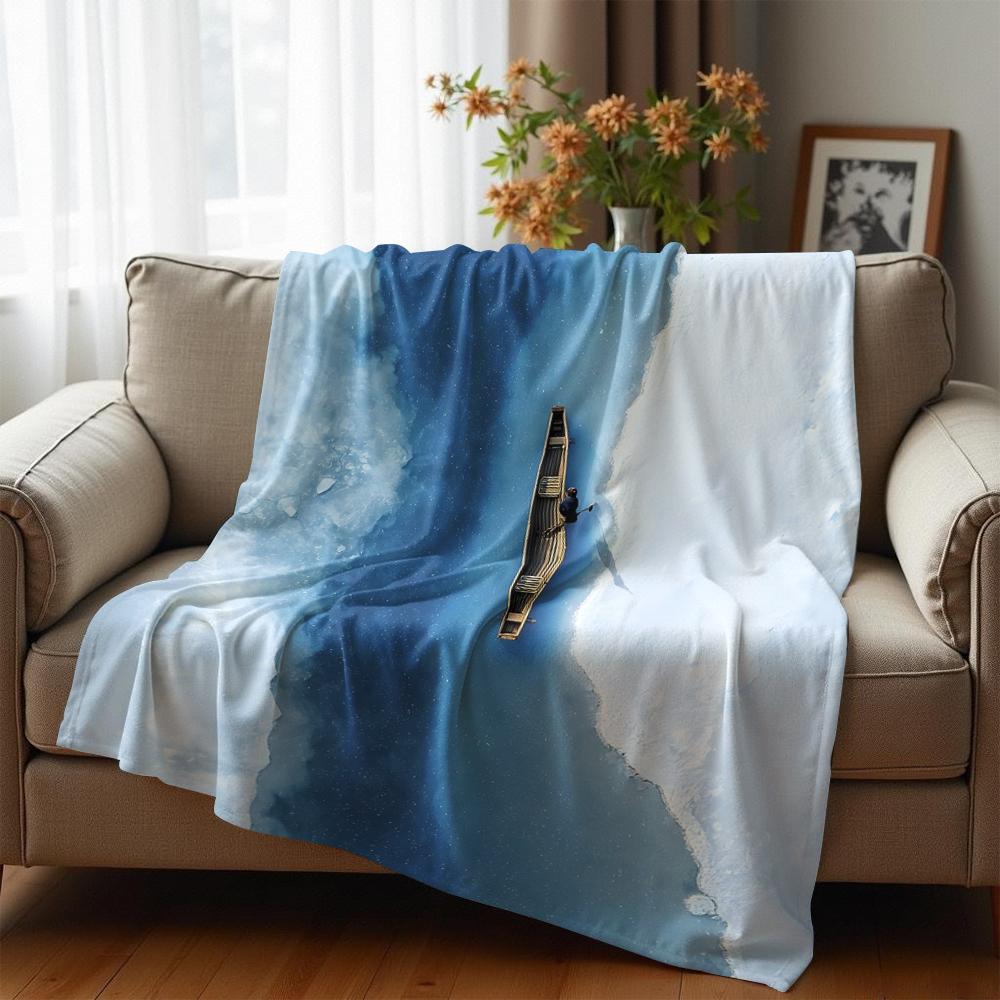 Frigid Iceboat Anime Cartoon Flannel Blanket Soft Warm Throw for Bedroom Sofa Car Kids Holiday Gift
