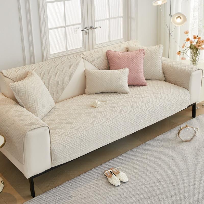 Sofa Cushion Is Universal In All Seasons, Solid Color, Simple Modern Non-Slip Cushion Fabric, Sofa Cushion Cover, Armrest Cover, Backrest