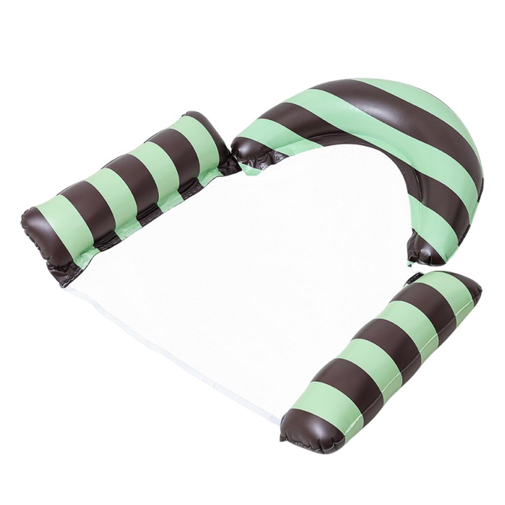 Stripe Pattern Float Air Cushion Leakproof Inflatable Floating Single Seat Thickened Floating Bed for Summer Water Entertainment