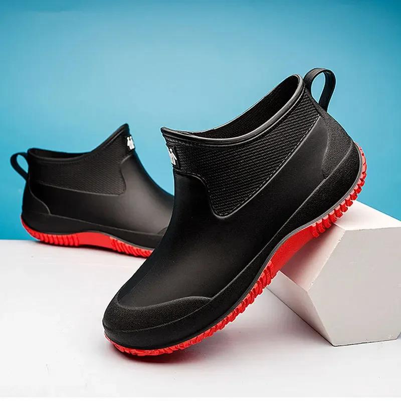 2025 Four Seasons Male Rain Boots Novelty Men's Rain Boots Non-slip Breathable Masculino Slip-on Winter Warm Rain and Snow Shoes