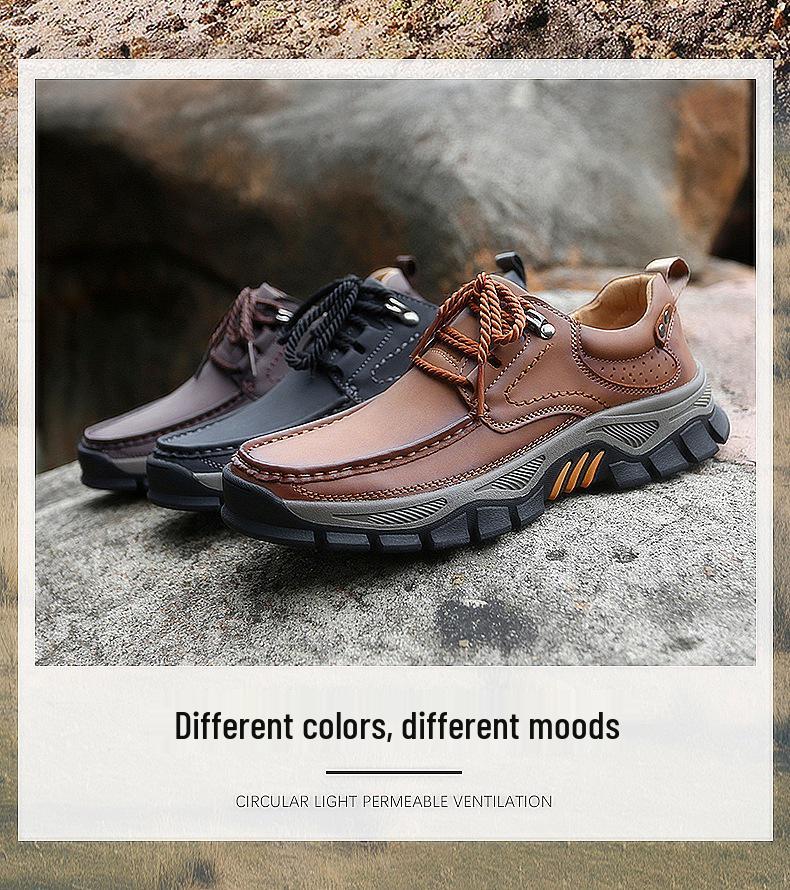 Men's Large Size Casual Leather Driving Shoes for Outdoor and Everyday Wear