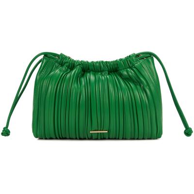 Unique Intellectual Pleated Design Drawstring Cloud Medium Crossbody Bag Women Bags Emerald-Green 4F3076G-0K6