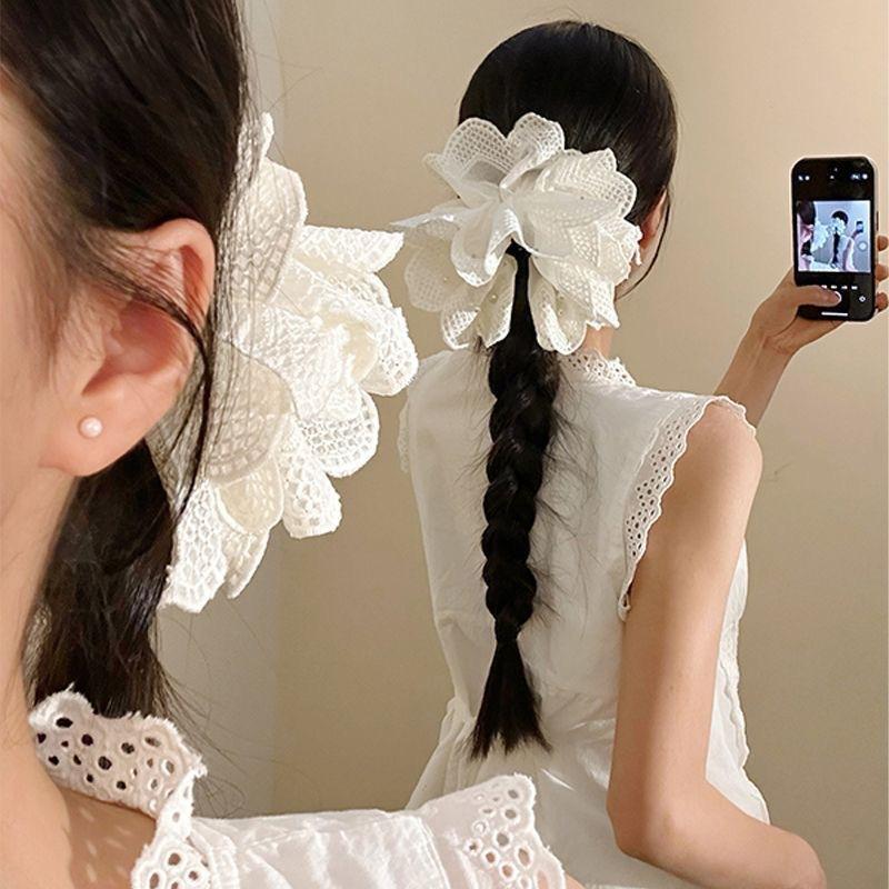 1PC New Korean Lace Lace Grab Clip Korean Lazy Fashion Versatile Ponytail Clip Back Head Hairpin Headdress Clip