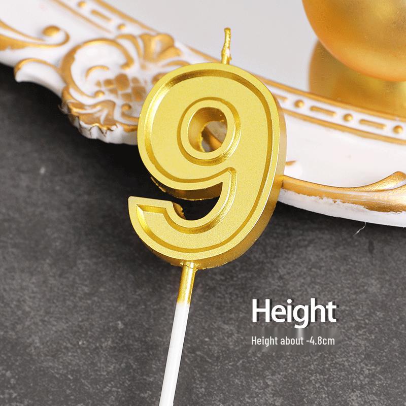 Large Gold Number Candles for First Birthday, Full Moon, Children's Cake Decorations, and Party Accessories.