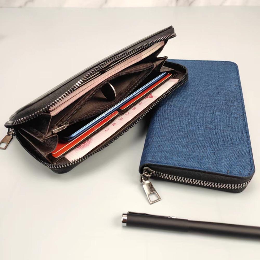 

Ручной кошелек большой емкости, длинные кошельки с несколькими картами, простой стильный держатель для удостоверений личности серый