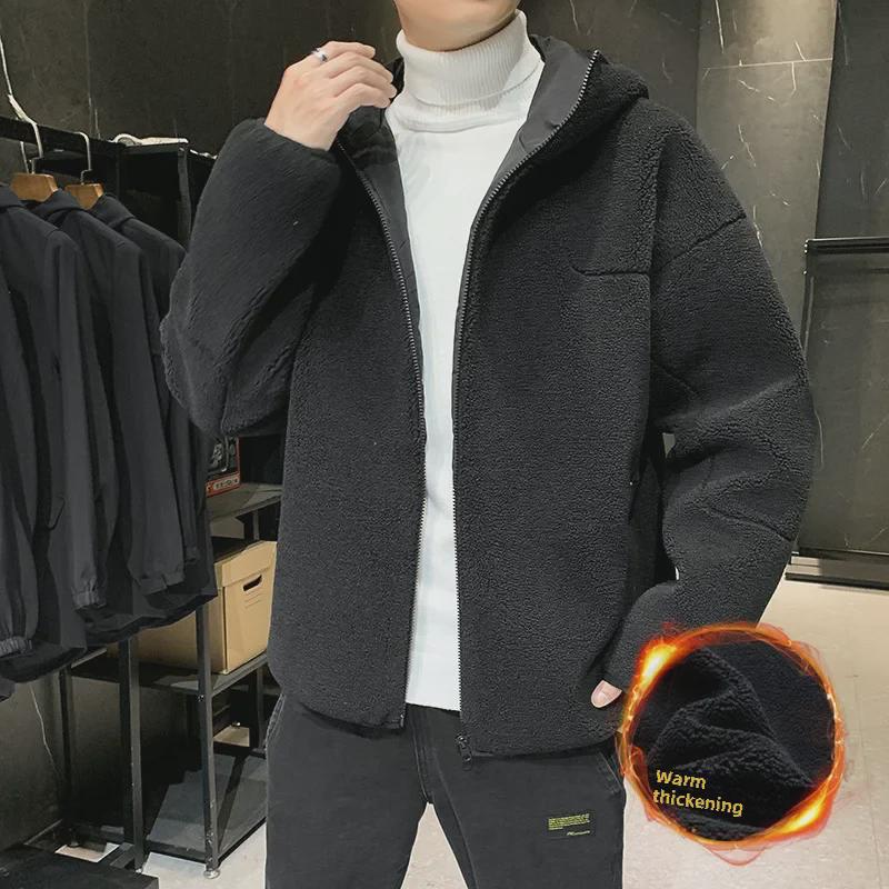 Herren-Winterwollmantel 2022 – Verdickter Samt, Hongkong-Stil, Geeignet für Schüler der Mittel- und Oberstufe, Hübsche Baumwolljacke