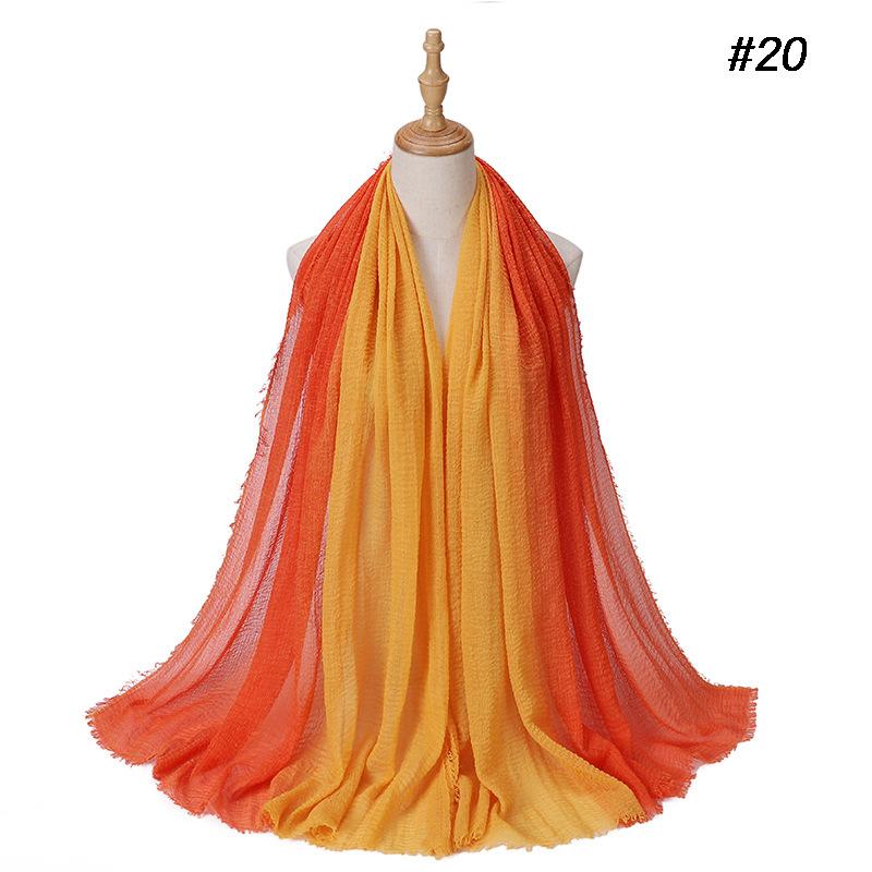 Gradient Color Cotton Linen Scarf Travel Camping Shade Long Scarves Shawl Head Wraps Headscarf Neckerchief Women Muslim Hijabs