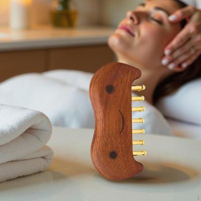 Wooden Massage Comb Meridian Brush Family Relaxation Head Scalp Gua Sha for Adults Arm