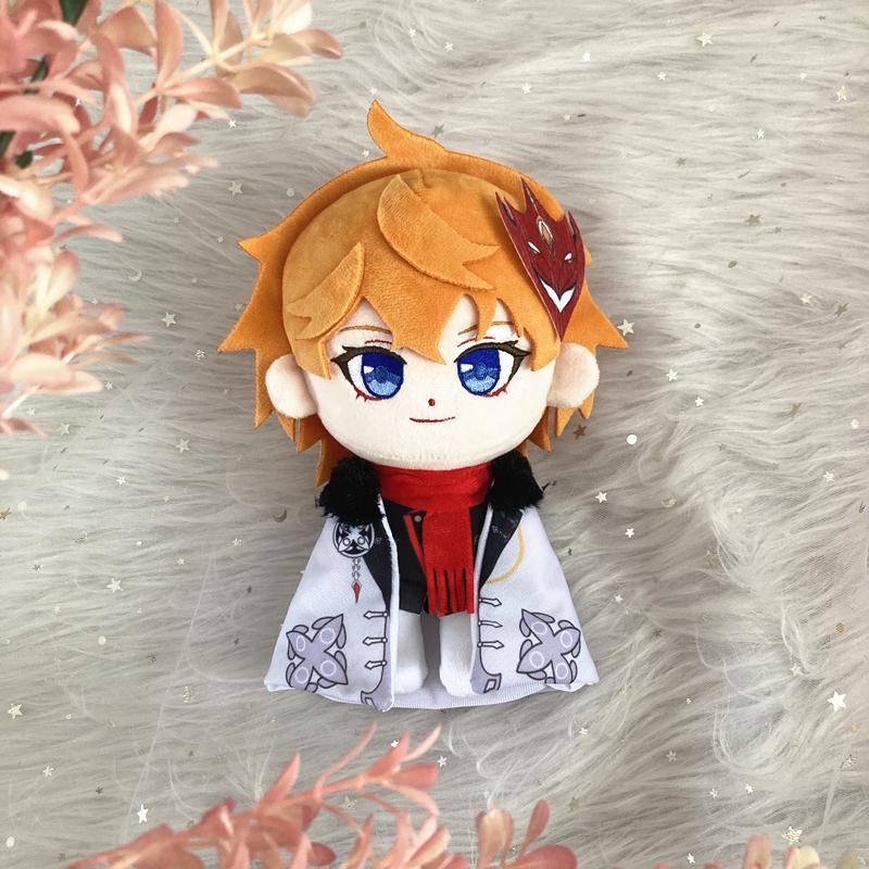 20Cm Tartaglia Plush Doll Toy Tartaglia Cosplay Anime Plushie Toys Game Cosplay Soft Stuffed Doll Kids Gift